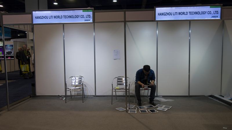 Illustration for article titled Dear God: Please Save This Poor Soul From the Saddest Booth at CES 2017